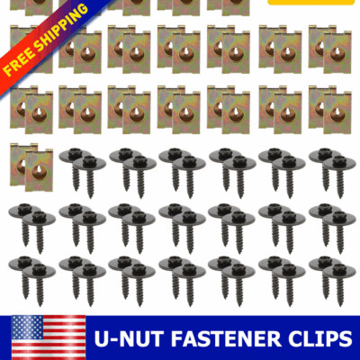 80pcs For BMW F10 E46 E92 E90 Car Screw Fender Body Bumper U Nut Clips Fastener
