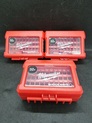 3x Milwaukee Leerbox für 32 Schrauberbits & Bithalter- Bitbox mit Gürtelclip