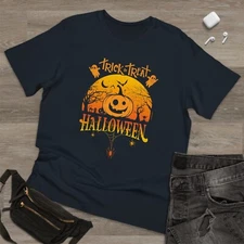 Funny Pumpkin Halloween Tshirt, Mini Ghost, Horror Trick or Treat Unisex Tee Top