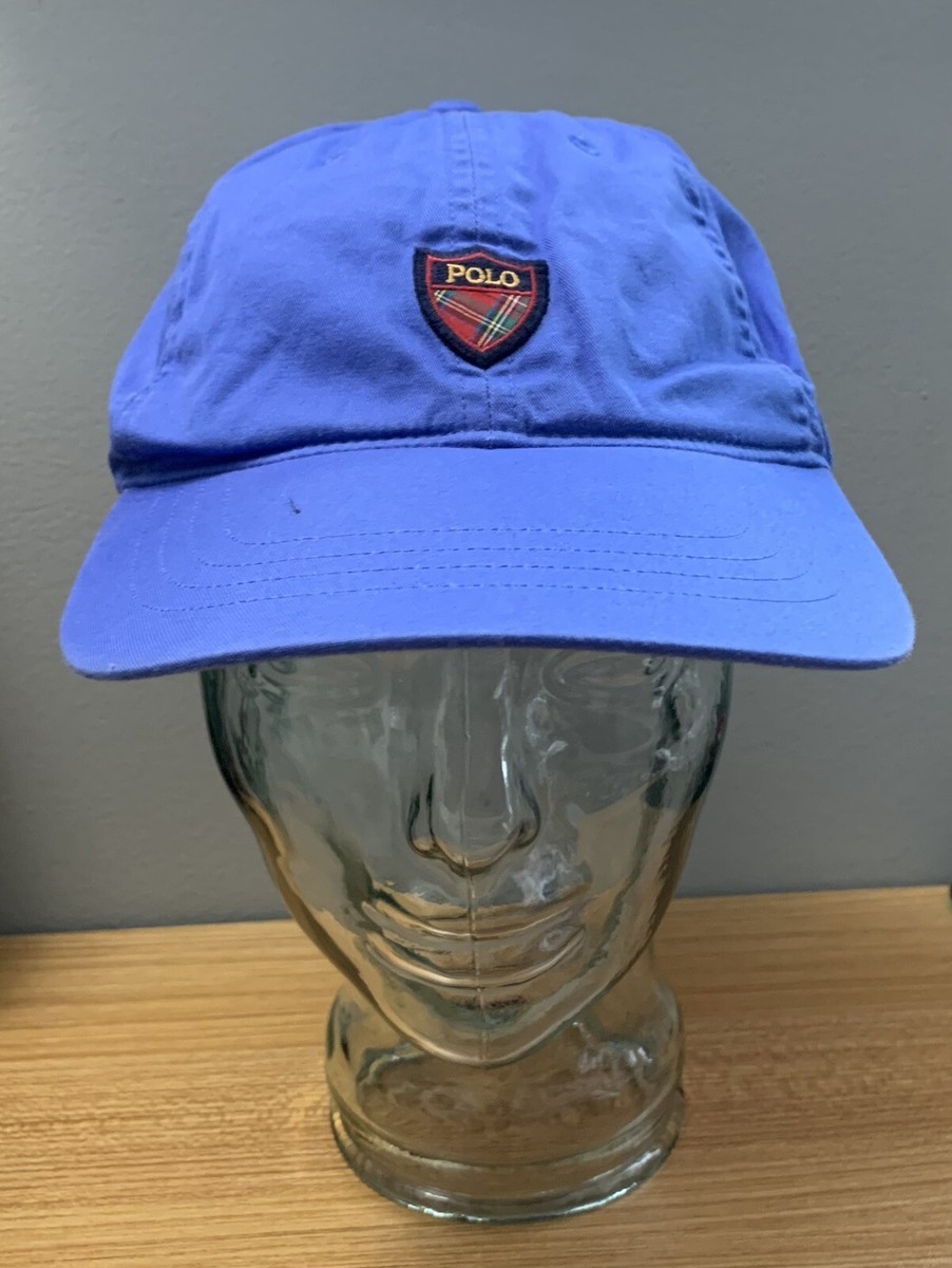 Vintage blueRalph Lauren Polo Golf Plaid Crest Shield Hat