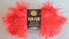 Fun Fur Eyelash Yarn - RED - 113 64 yds.  Free Scarf Pattern - Brand New