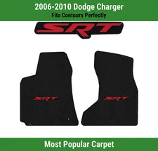 Lloyd Ultimat Front Carpet Mats for '06-10 Dodge Charger w/Red on Black SRT Logo