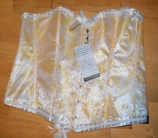 Bridal Cream Gold Brocade Pattern Corset Size 4XL  A3068 Corsetstory