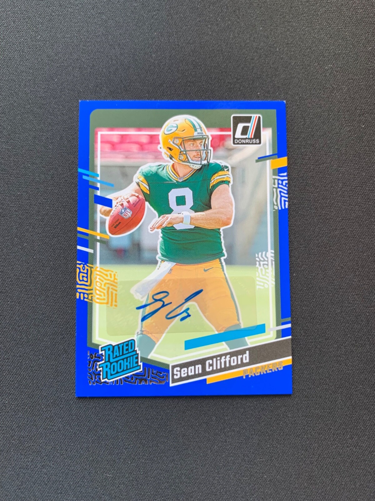 2023 Donruss Rated Rookie Sean Clifford Auto #338 BLUE PARALLEL PACKERS
