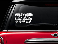 Crazy Cat Lady Paws Crazy Kitten Rescue Pet Pets Car Laptop Decal Paw Sticker
