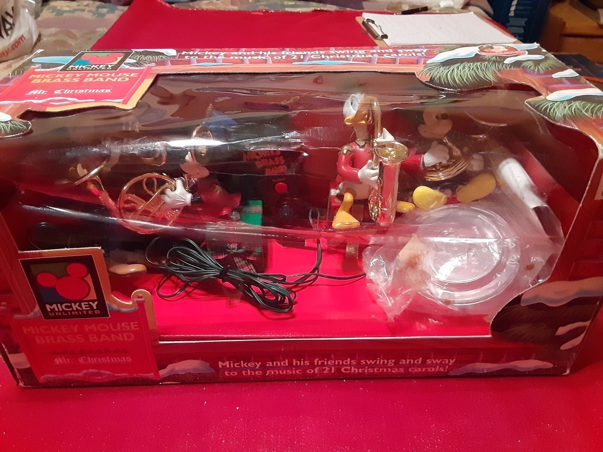 Vintage Mickey Mouse Brass Band Mr. Christmas Animated Musical 21