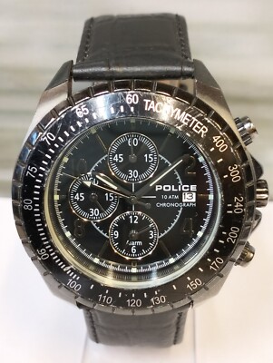 POLICE CHRONOGRAPH QUARTZ BLACK DIAL 10962J MEN'S FULL WORKING