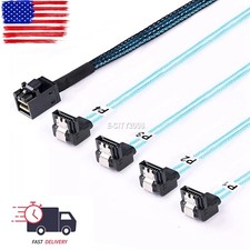 Mini SAS to SATA HD Cable Breakout SFF8643 Host to SATA Right Angle Target 0.5M