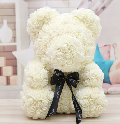 Creme Rose Teddybär Geschenk Valentinstag & Geburtstag & Weihnachtsgeschenk 
