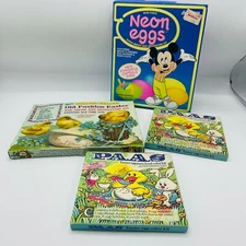 4 Vintage Egg Decorating Kits Paas Flecks Chick Chick SunHill Mickey Mouse 