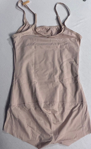 WOMENS M MAIDENFORM CAMI / BOYSHORT SLIMMING ONE-PIECE BODY SUIT, BEIGE - Picture 2 of 4