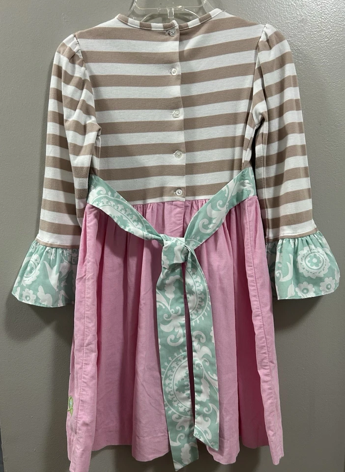 Shrimp And Grits Serendipity Girls Dress. Size 8 Owl Appliqué Bell Sleeves - Image 3 of 4