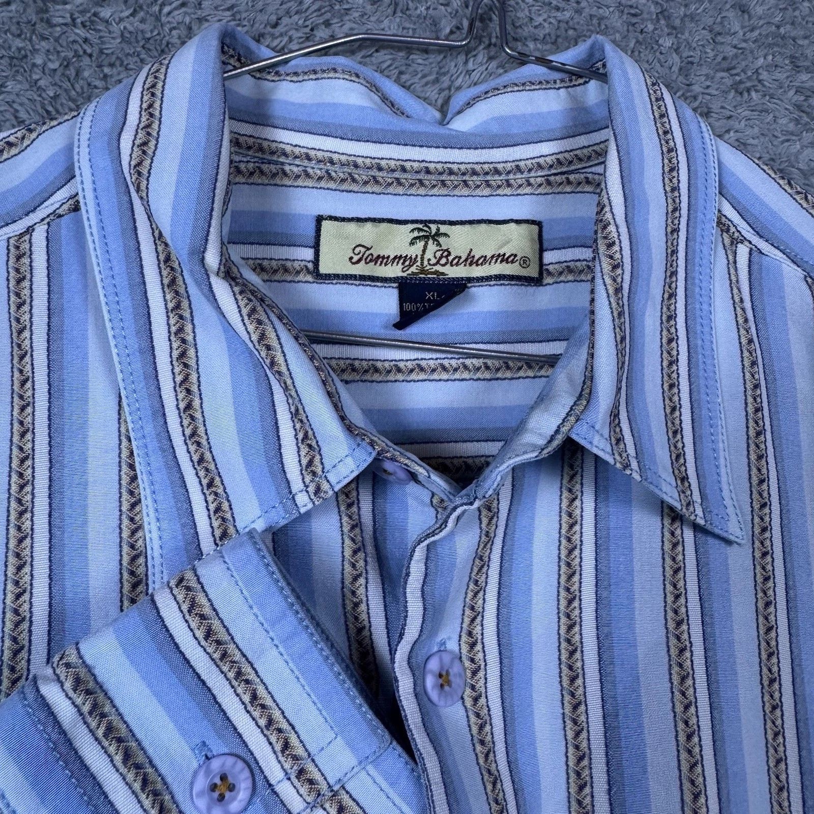 Tommy Bahama Shirt Mens XL Tencel Lyocell Embroidered Beach Preppy Resort Casual