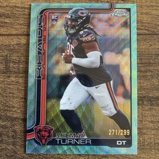 2025 Topps Chrome Footba Green Wave /299 BEARS Shemar Turner RC!!