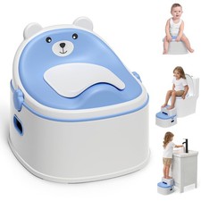 3-in-1 Potty Training Toilet Portable Seat Toddler Step Stool Anti-Slip Blue