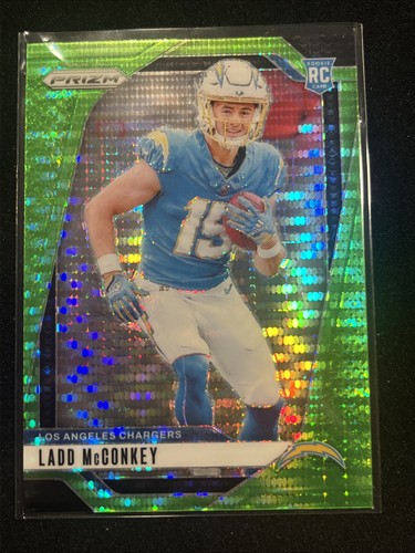 2024 Panini Prizm - Rookies Ladd McConkey #365 Neon Green Pulsar Prizm (RC)