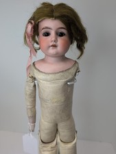 21" Antique Armand Marseille Mable Bisque Doll Leather Body As Is BR Eyes #L