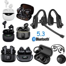 Open-Ear Bluetooth 5.3 Headphones Wireless Earbuds Sport Trucker Headset US