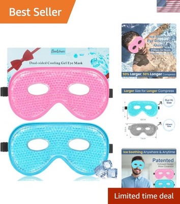 Gel Eye Mask, 2 Pack XL Jumbo Size Cooling Ice Masks for Puffy Eyes for Men &...