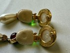 Vintage Les Bernard Signed Faux Pearl Dangly Clip-on Earrings — photo 4