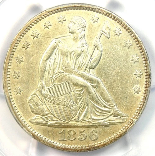 1856-S Seated Liberty Half Dollar 50C - Certified PCGS AU Details - Rare Date!