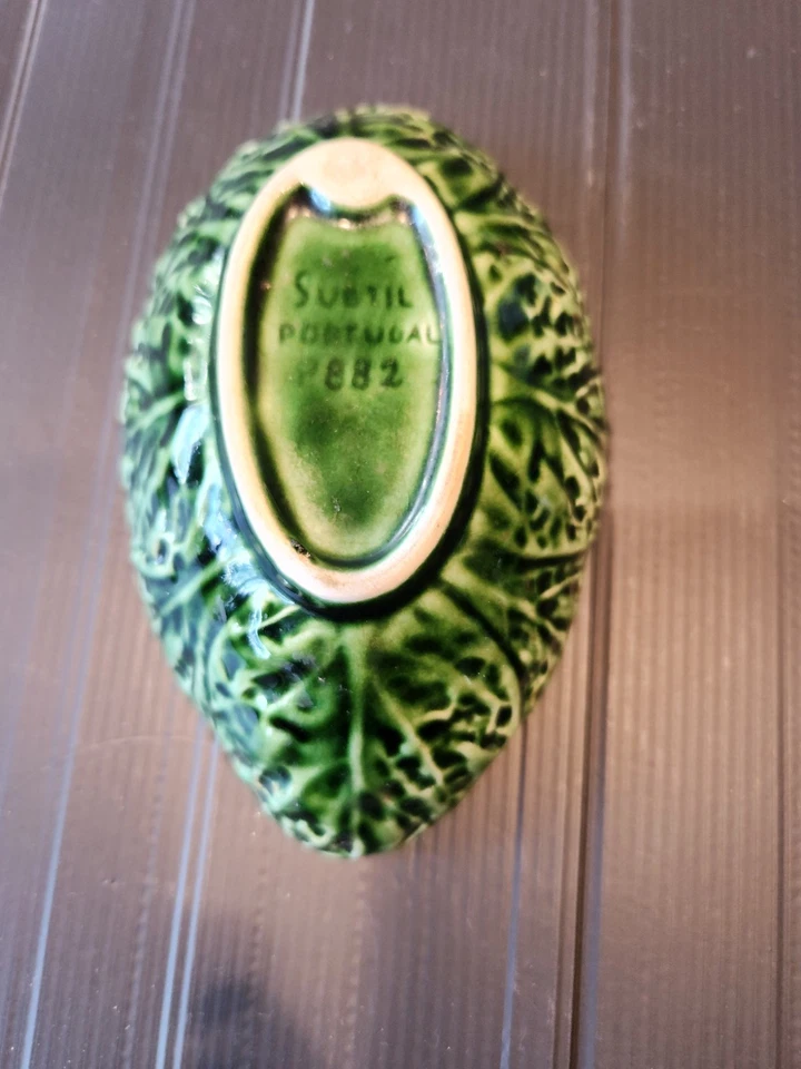 Small Bordello Pinhiero Vintage Cabbage Ware Plate Majolica - Image 2 of 4