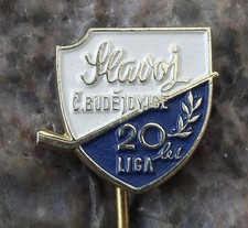 Vintage Slavoj Ceske Budejovice Czech Ice Hockey Club 20th Anniversary Pin Badge