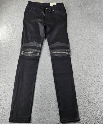 Mnml Jeans Mens 30 Black X186 Stretch Moto Denim Streetwear Grunge Punk Biker