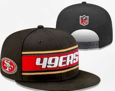 San Francisco 49ers Snapback Hat – Black/Red/Gold Flat Bill Cap
