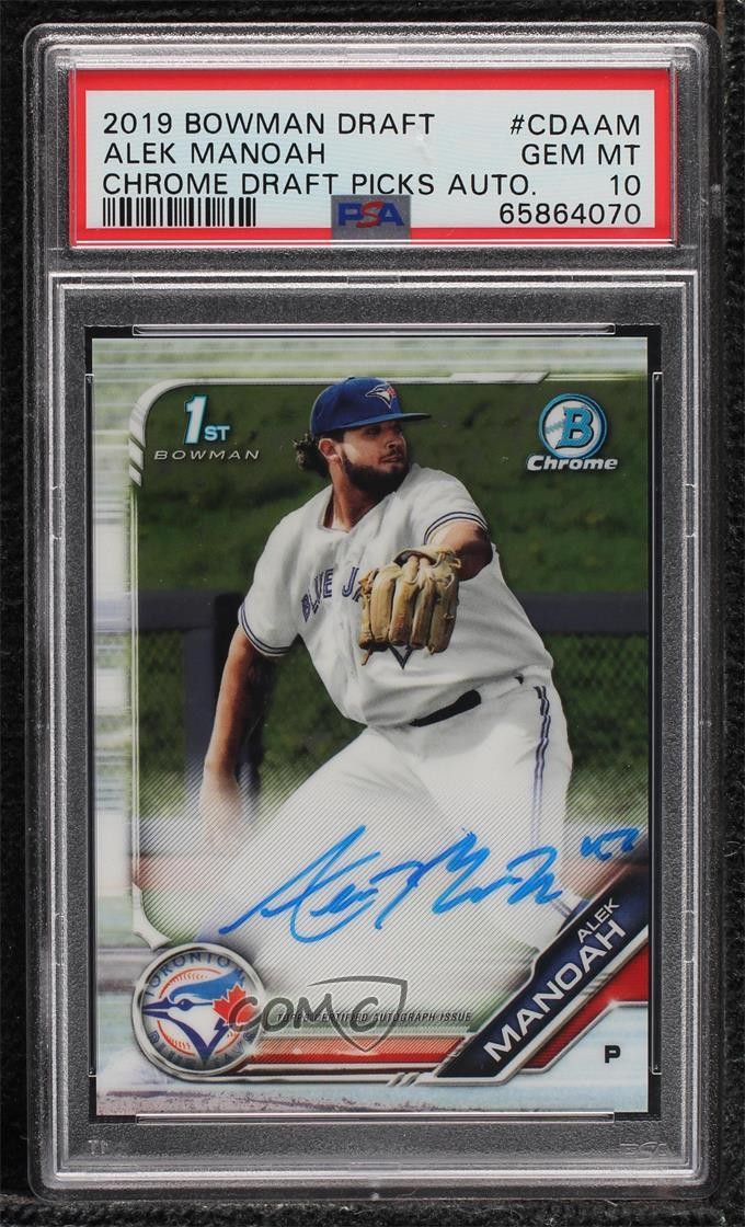 2019 Bowman Draft Chrome Pick Alek Manoah #CDA-AM PSA 10 GEM MT Auto 10gn