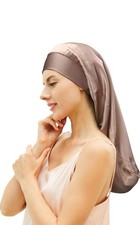 Silk Bonnet for Sleeping Care Hair, Suitable for Long Hair That Reaches Waist...