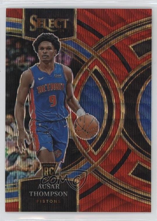 2023-24 Panini Select Premier Level Red Wave Prizm Ausar Thompson #128 0x49