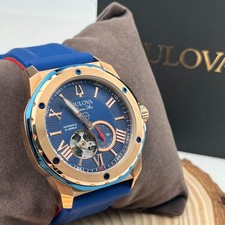 Bulova Marine Star 98A227 Blue Dial Rubber Strap Men's Watch Automatic Watch