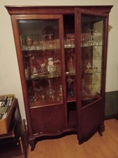 Vitrine Holz Vintage Biedermeier Stil – Glasvitrine Schrank
