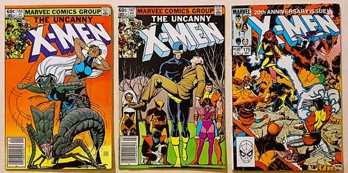 Uncanny X-men Vintage Bronze Age 80s Marvel Comic Book Lot #165 #167 #175