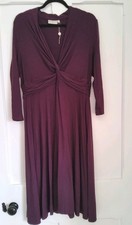 Country Casuals CC Jersey Wrap Midi Dress Size L ( 16-18) deep Purple, Exc. Con.