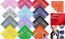 Pack Novelty Bandanas Paisley Print Cowboy Bandana 12 Mixed 12 Colors a