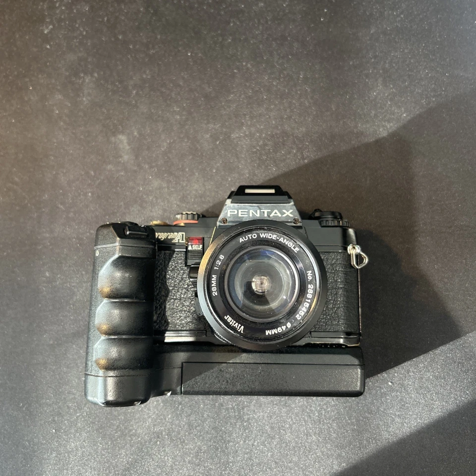 Pentax Program a 35mm Film Camera with 28mm Lens And Pentax Winder ME 2 - Image 2 of 4