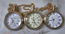 Lot of 3 Vintage Pocket Watches Antique Brass Collectible Timepieces