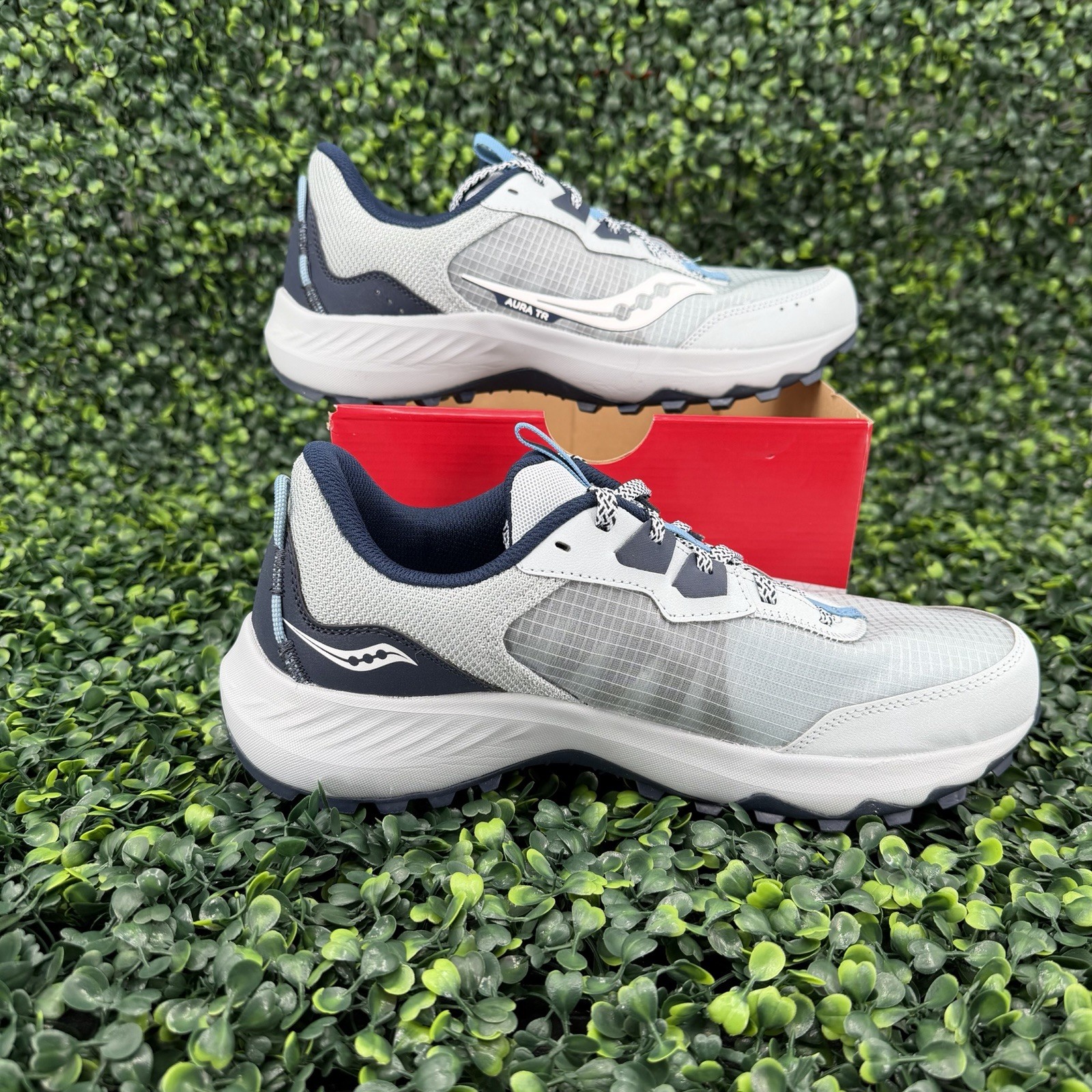 Saucony Aura Trail Sneaker Womens 11 Granite Navy Shoe Turf Hike Run S10863-115 thumbnail 2