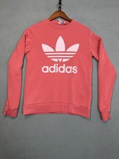 adidas Youth XL 15-16 Pink Trefoil Crewneck Pullover Sweatshirt
