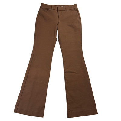 Old Navy Pixie Flare Pants Womens 2 Petite Brown Y2K High Rise Stretch Retro Fit