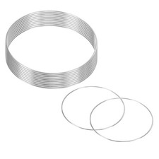 12-Pack Dream Catcher Ring,5.9 Inch Metal Round Shape for DIY Craft White Silver