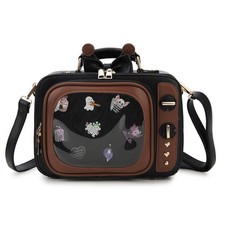 Retro TV Shaped Ita Bag Pin Display Backpack Cute Pin Bag with 3 Inserts, Ani...