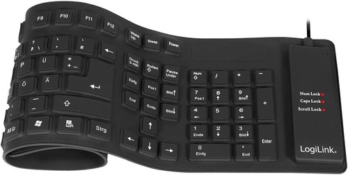 Logilink ID0019 Flexible Keyboard, PC/Mac, Keyboard German Layout black - 第 5/9 張圖片