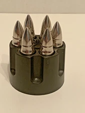 Whiskey Stones Bullets Stainless Steel Chillers set of 6 with Plastic Holder