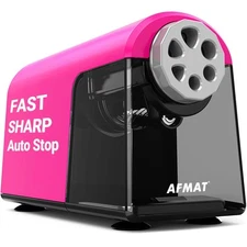 Electric Pencil Sharpener Heavy Duty 6 Holes Auto Stop AFMAT Pencil Sharpeners