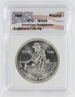 1986 Engelhard American Prospector Silver Eagle ICG MS69 S$1 Silver Round