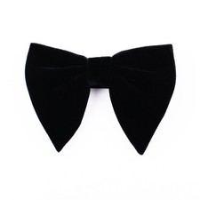 Black Velvet Bow Ties Mens Pre-Tied Satin Formal Tuxedo Big Bowtie Oversized ...