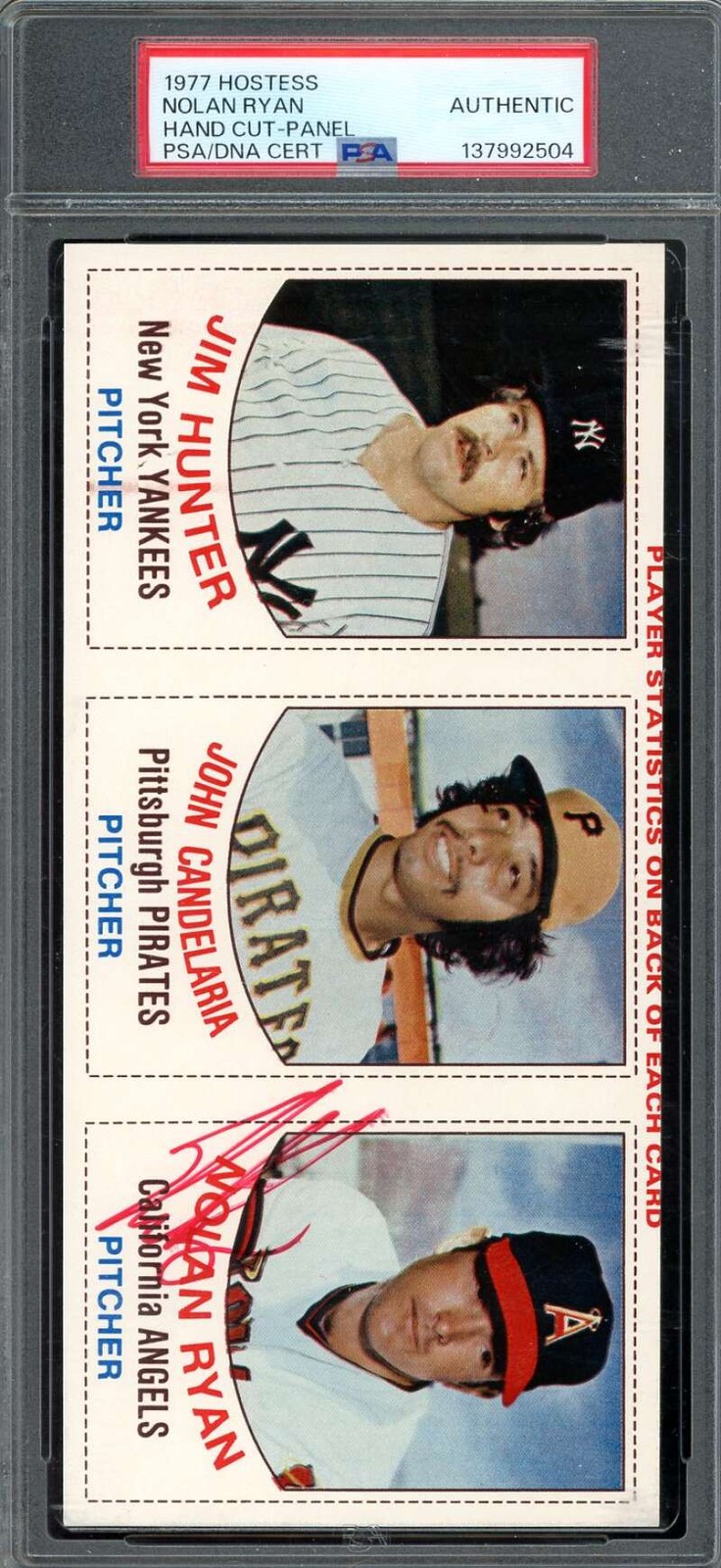 Nolan Ryan PSA DNA Signed 1977 Hostess Panel Complete Autograph